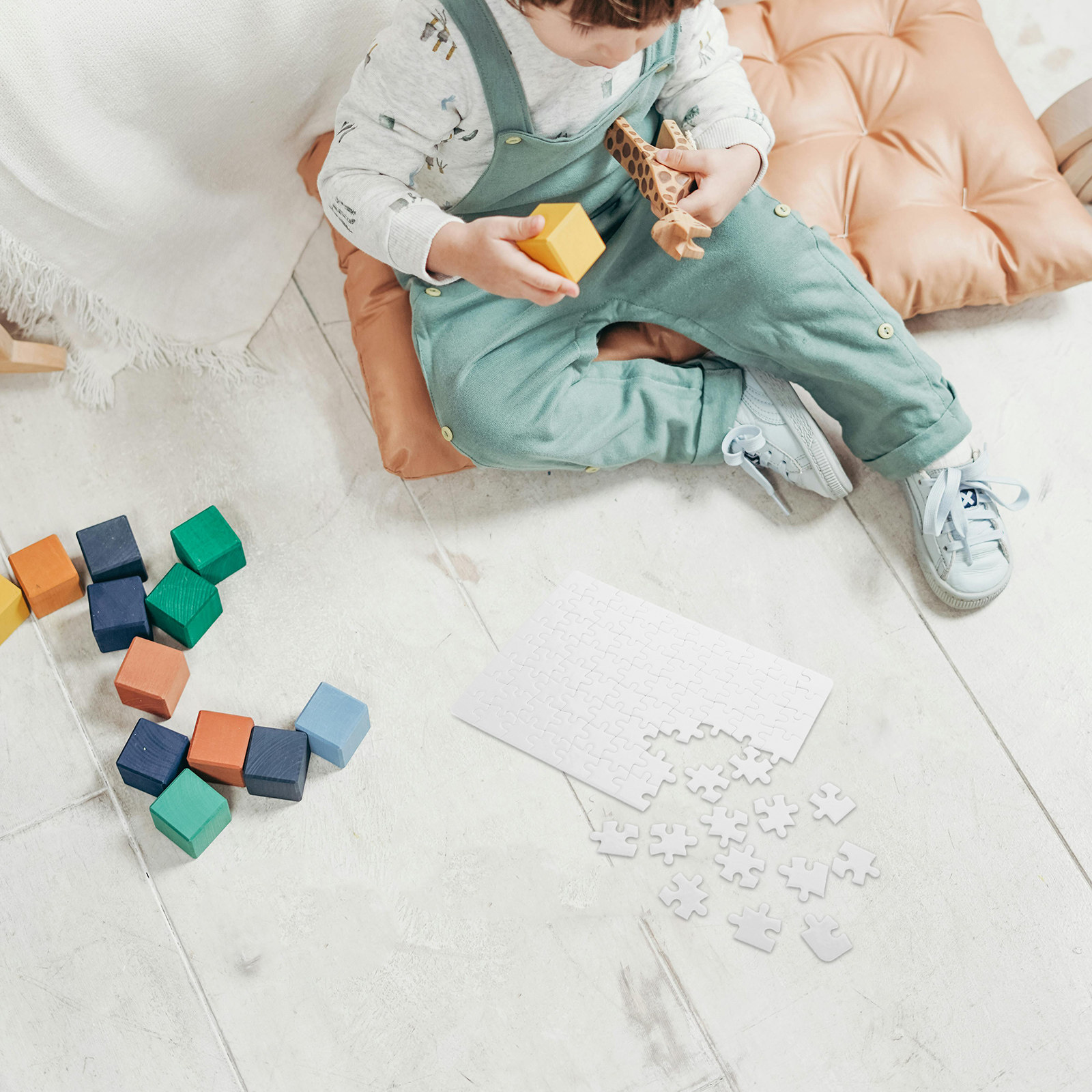 4 vellen blanco puzzelstukjes  - Puzzle Blank White recensie en prijs